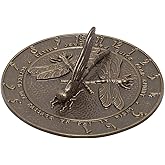 Whitehall Products 691 Dragonfly Sundial, 12x12, French Bronze