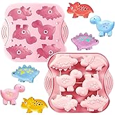 Spmarkt 2-Pack Silicone Dinosaur Mold, Multi-Purpose Dinosaur Jello Molds Silicone for Kids, Perfect Dinosaur Soap Mold, Dino