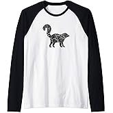 Skunk Distressed Print - Vintage Skunk Raglan Baseball Tee