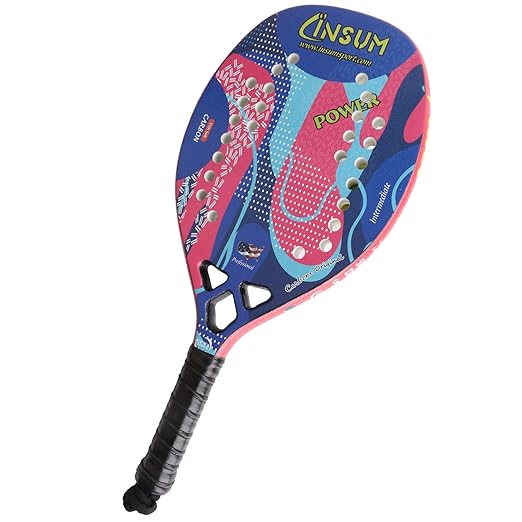 Insum Graphite Carbon Beach Tennis Racket Paddle Racquet 23mm Lightweight GRAPHENIC TECH GL System and Heartless System