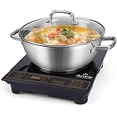 Duxtop 1800W Portable Induction Cooktop, Countertop Burner Included 5.7 Quarts Professional Stainless Steel Cooking Pot with 