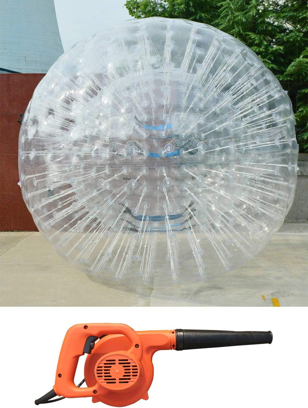 INTBUYING 3M Double Entrance Transparent Inflatable Zorb Ball Bubble Soccer with Blower