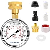 UHARBOUR Water Pressure Gauge Kit Including Adaptors, 2.5"Glycerin Filled Water Pressure Test Gauge 3/4" GHT with Brass Hose 