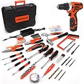 COMOWARE 16.8V Cordless Drill Set Combo Kit, 153 Pcs Tool Kit for Home, Professional Household Tool Sets for Men, Basic Tool 