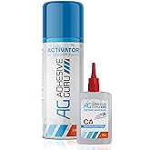 Adhesive Guru CA Glue with Activator Woodworking (0.9 oz - 3.38 fl oz) Ca Glue for Woodworking, Cyanoacrylate Glue and Activa