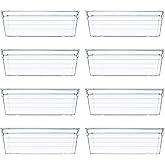 Backerysupply Clear Plastic Drawer Organizer Tray for Vanity Cabinet (6"×3"×2" Set of 8) Storage Tray for Makeup, Kitchen Jew