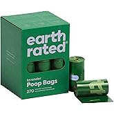 Earth Rated Poop Bags for Dogs, Guaranteed Leak Proof and Extra Thick Waste Bag Refill Rolls, Lavender Scented, 270 Count