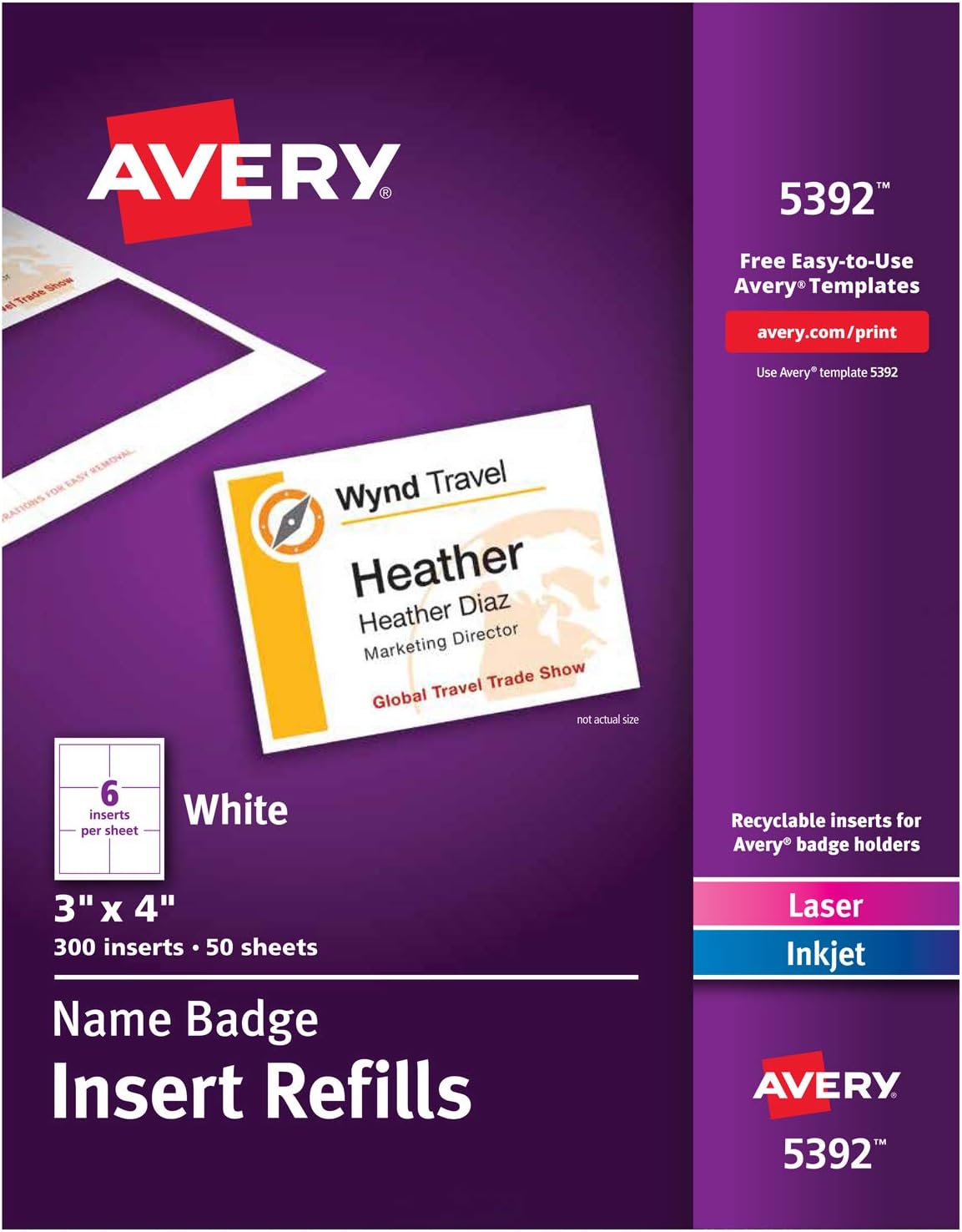 Avery Name Badge Template 5392