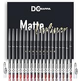 DC-BEAUTIFUL 18 Colors Lip Liners Pencil Set with 2 Pencil Sharpeners, Premium Waterproof Smooth Lip Pencils, Long Lasting Ma