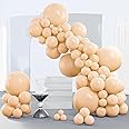 PartyWoo Nude Balloons, 140 pcs Boho Apricot Balloons Different Sizes Pack of 18 Inch 12 Inch 10 Inch 5 Inch Beige Balloons f