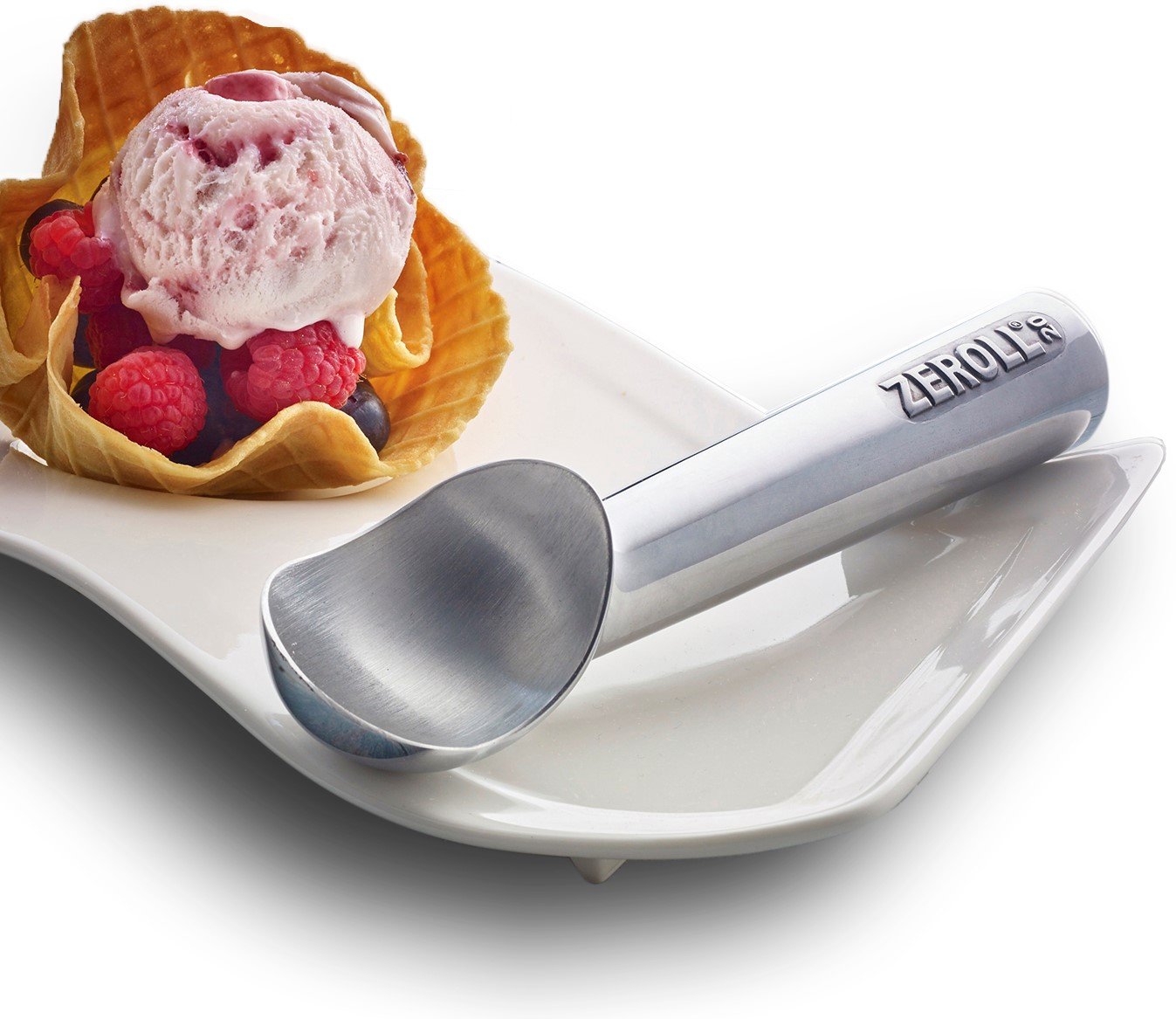 Zeroll 1020 Original Ice Cream Easy Scoop with Unique Liquid Filled Heat Conductive Handle Simple One Piece Aluminum Design Easy Release 40 Scoops per Gallon Made in USA, 2-Ounce, Silver