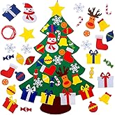 YEAHBEER Felt Christmas Tree for Kids, 3.2FT DIY Christmas Tree with 30 Detachable Christmas Ornaments, Xmas Gifts, Hanging D