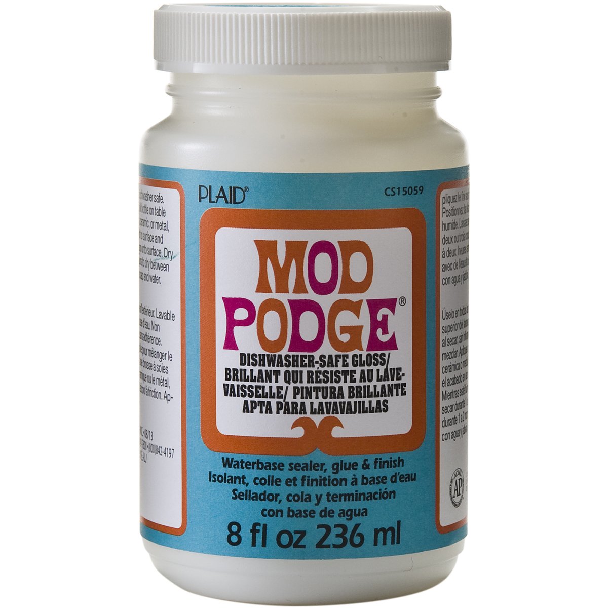 Mod Podge Dishwasher Safe Waterbased Sealer, Glue and Finish (8-Ounce), CS15059 Gloss