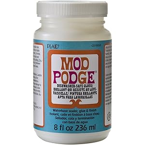 Mod Podge Dishwasher Safe Waterbased Sealer, Glue and Finish (8-Ounce), CS15059 Gloss