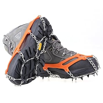 ICE TRACTION CRAMPONS Par de zapatos de Hielo Tacos Crampon Bota de la nieve de Spike