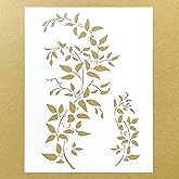 Vine Branch Leaf Stencil for Painting Wall, Wood, Canvas, Furniture, Crafts, Wall Art Design, Ivy Stencil Drawing Template, A