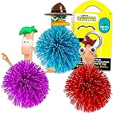 Disney Phineas and Ferb Koosh Ball Set - 3 Pc Bundle with Phineas Ferb Agent P Koosh Toy Balls with Stickers | Phineas and Fe