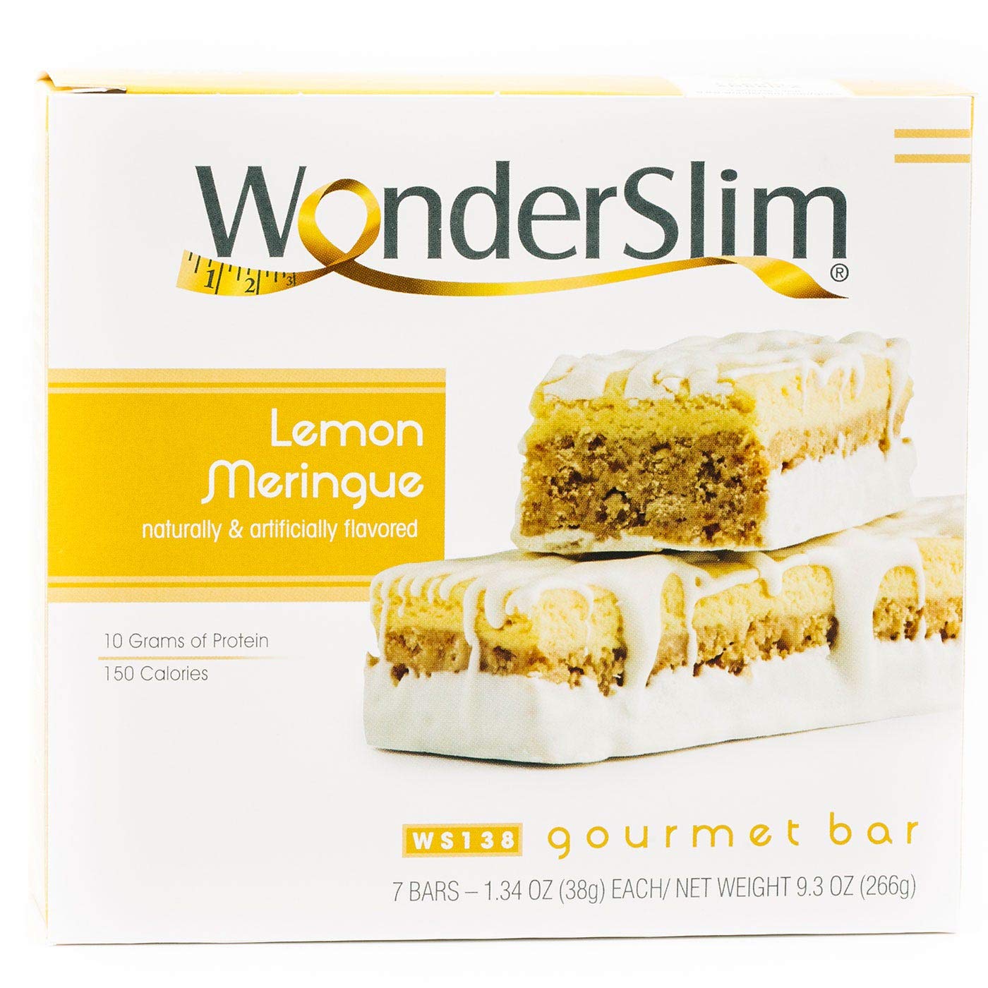 WonderSlim Gourmet High Protein Bar/Diet Bars with 10g Protein - Trans Fat Free, Cholesterol Free, Lemon Meringue (7 Count)