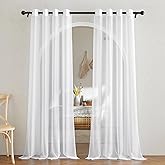 NICETOWN White Sheer Curtains 84 inches Long - Home Decoration Grommet Airy & Lightweight Elegant Window Treatments with Ligh