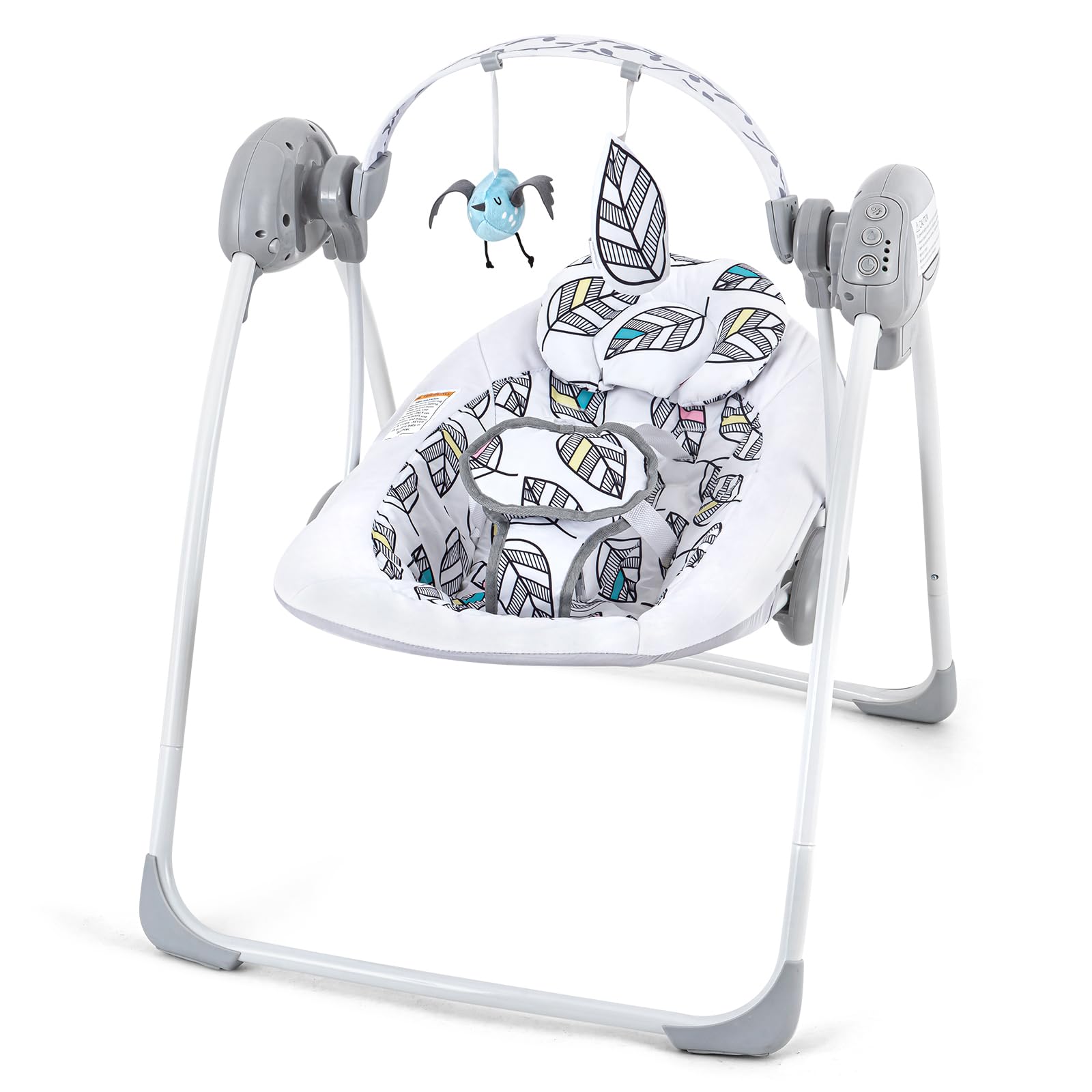 Photo 1 of Baby Swing,Baby Swings for Infants,Easy-Fold Infant Swing with Adaptable Speed,Music,Timing,Portable Baby Swing Indoor/Outdoor,Baby Swing for Babies 0-6 Months 6-20 lbs White