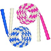 Kidlots Jump Ropes For Kids - Pack of Two Beaded Jump Rope Adult Fitness - 10'6" In Size - 2 Person Jump Rope Increases Bone 