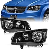 TUSDAR Headlight Assembly Set for 2008-2016 Chrysler Town & Country / 2011-2020 Dodge Grand Caravan Headlamp Driver and Passe