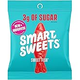 SmartSweets Sweet Fish, Candy with Low Sugar (3g), Low Calorie(100), Plant-Based, Free From Sugar Alcohols, No Artificial Col