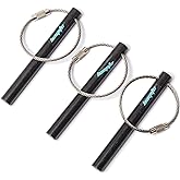 bayite Survival Drilled Ferrocerium Ferro Rod Flint Fire Starter Rods with Keychain Ring 3.14 Inch Pack of 3