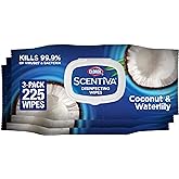 Clorox Scentiva Wipes, Bleach Free Cleaning Wipes, Household Essentials, Pacific Breeze & Coconut, 75 Count (Pack of 3)