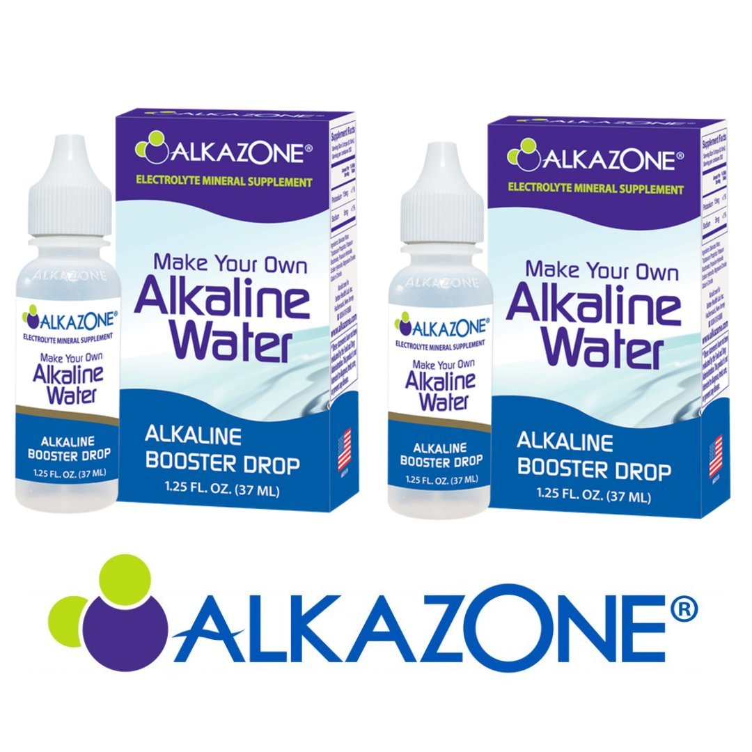 ALKAZONE Make Your Own Alkaline Water - Alkaline Booster Drop 1.25 oz (2 Packs)