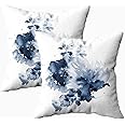 HerysTa Fun Pillow Cases, 18X18 Pillow Case Pack of 2 Invisible Zipper Cushion Cases Halloween Bouquet Spring Delicate Waterc