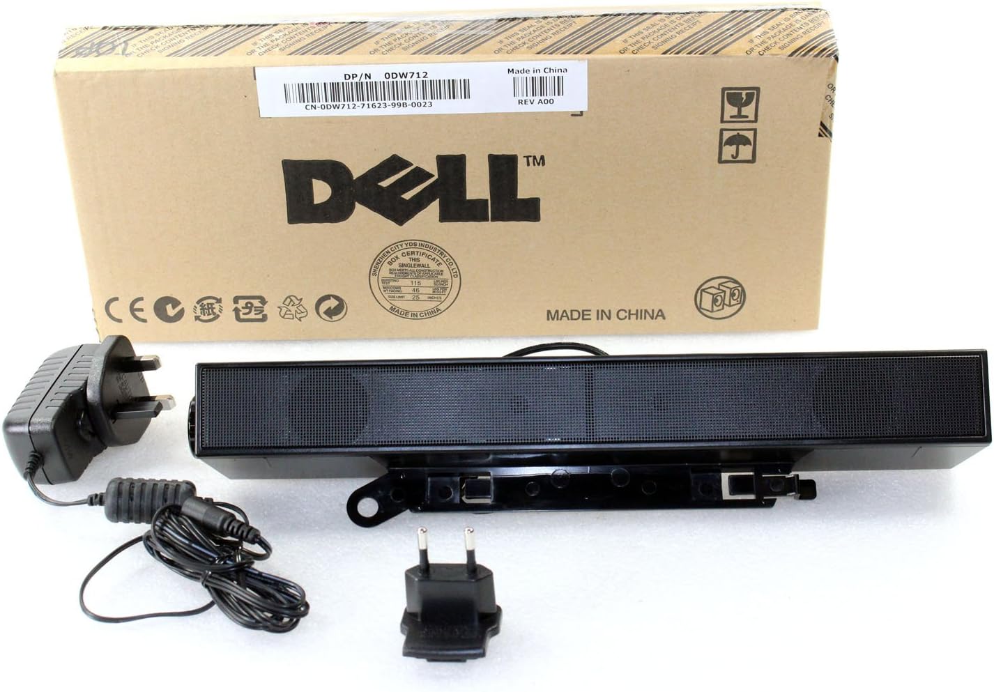 Dell AX510PA E Series Flat Panel Stereo Sound Bar with Power Adapter