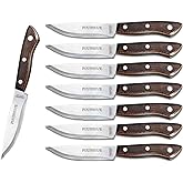 Tramontina Steak Knife Set Stainless Steel 8-Piece Dark Walnut, 80000/545DS