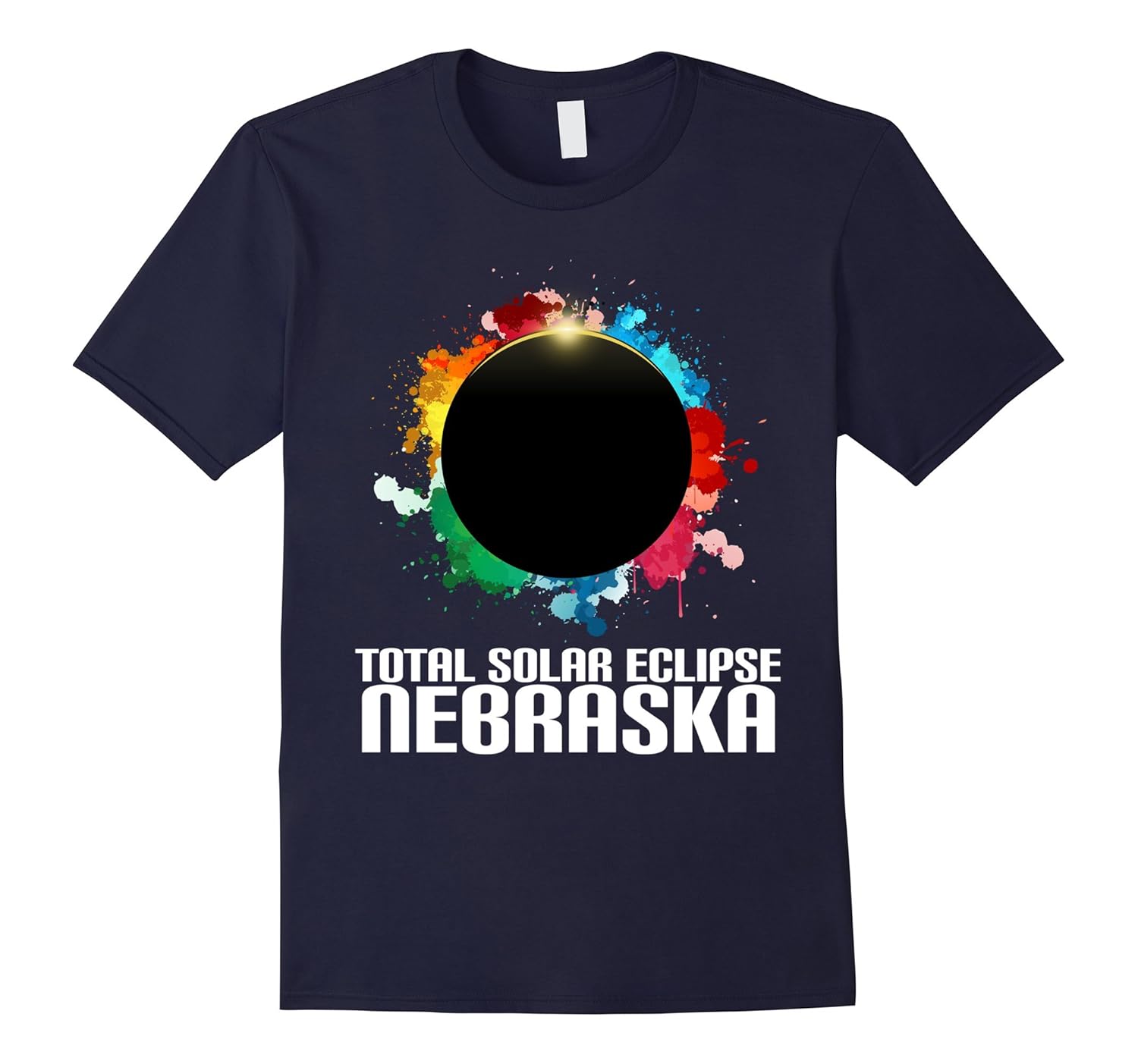 Colorful Total Solar Eclipse Nebraska T-Shirt-Art