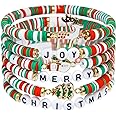 Artlunar 6 Pack Cute Xmas Bracelets for Women Teen Girls as Party Gifts