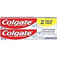 Colgate Baking Soda & Peroxide Toothpaste - Whitens Teeth, Fights Cavities & Removes Stains, Brisk Mint, 6 Ounce (Pack of 2)