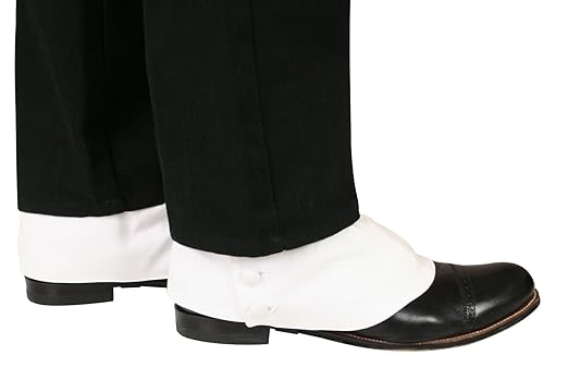 Buy Edwardian Men’s Shoes & Boots | 1900, 1910s Premium Cotton Button Spats Historical Emporium Mens  AT vintagedancer.com