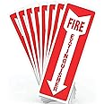 Fire Extinguisher Signs, Safety Sign Sticker - 8 Pack - 4" X 12" - 5 Mil Vinyl - Bright Red and White Colors - Durable Self A