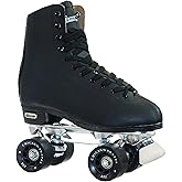 CHICAGO Skates Men's Premium Leather Lined Rink Roller Skate - Classic Black Quad Skates