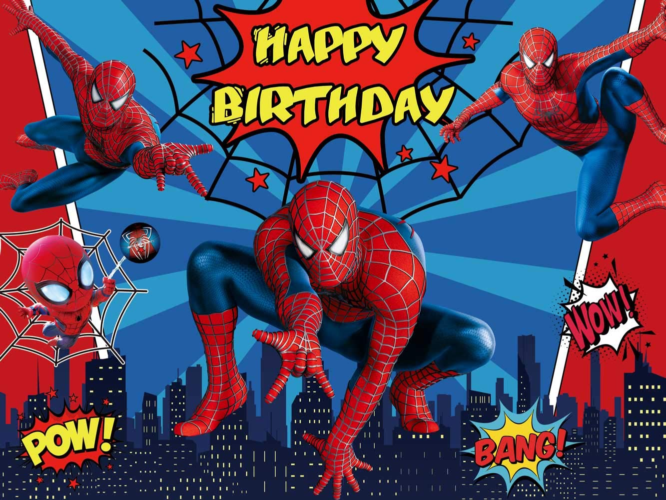 Party Propz Spiderman Wallpaper Spiderman Birthday Wallpaper Hd ...