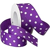 Morex Ribbon Grosgrain Dot 1-1/2-Inch by 20-Yard Spool, Purple with White Dots (Model: 3908.38/20-465)