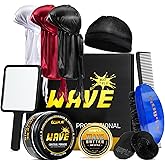 Strong Hold Wave Pomade for Men, Easy Wash 360 Wave Training Hair Cream Grease Promotes Layered Waves, Moisture, Silky Shine,