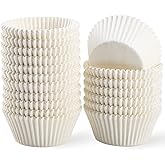 Caperci Standard White Cupcake Liners 500 Count, No Smell, Food Grade & Grease-Proof Baking Cups Paper