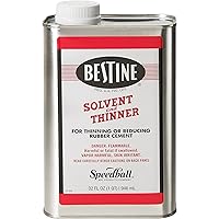 Bestine Solvent and Thinner for Rubber Cement – Cleans Ink, Adhesive and Parts, 32 Ounce Can