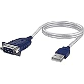 SABRENT USB 2.0 to Serial (9 Pin) DB 9 RS 232 Converter Cable, Prolific Chipset, HEXNUTS, [Windows 11/10/8.1/8/7/VISTA/XP, Ma