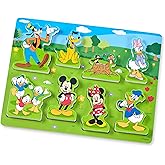 Melissa & Doug Disney Mickey Mouse Wooden Chunky Puzzle (8 pcs) - Disney Characters Wooden Puzzle, Mickey Mouse Puzzle For To