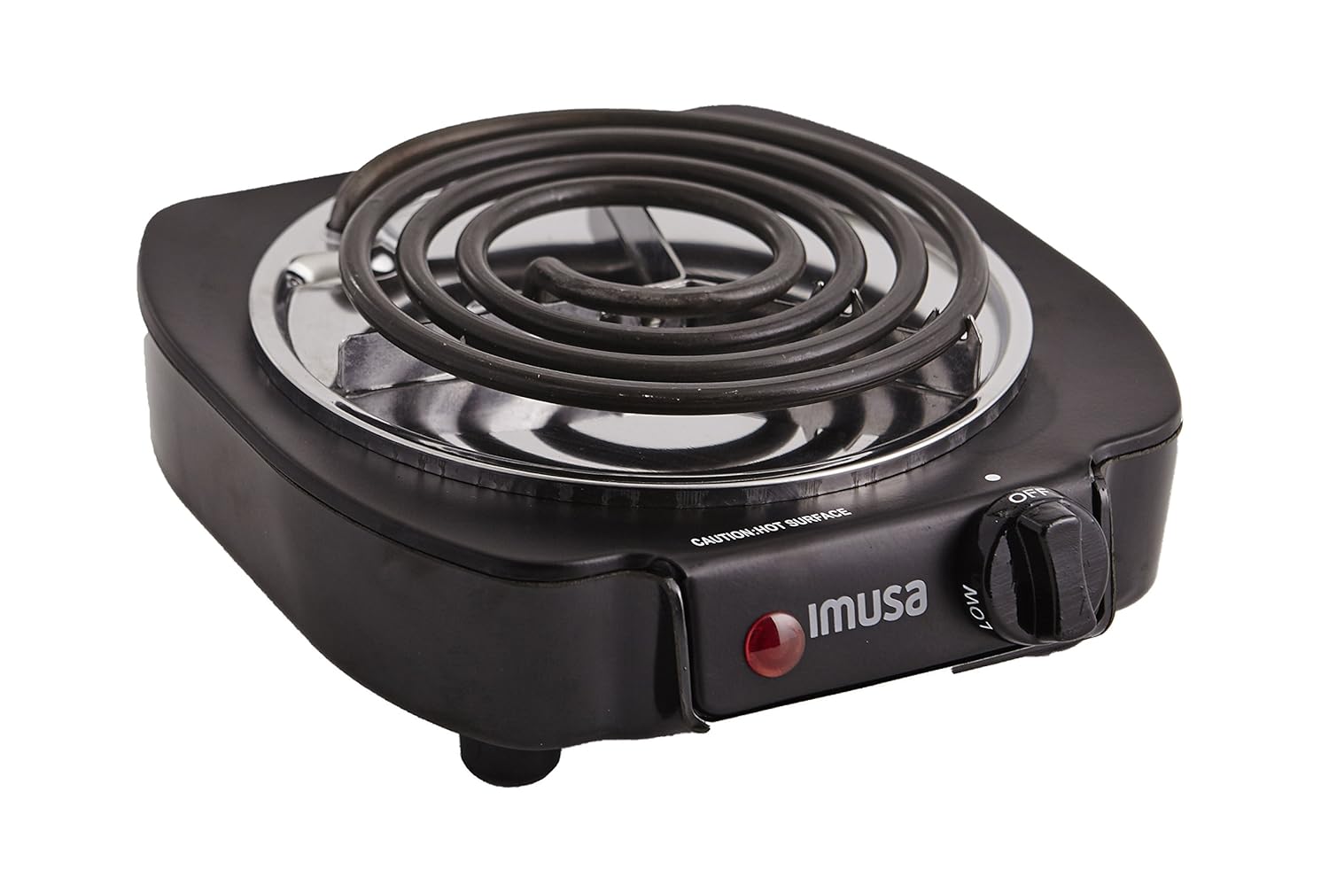 IMUSA USA GAU-80305 Electric Single Burner 1100-Watts, Black