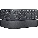 Logitech ERGO K860 Wireless Ergonomic Qwerty Keyboard - Split Keyboard, Wrist Rest, Natural Typing, Stain-Resistant Fabric, B