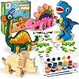 Mocoosy Wooden Dinosaur Painting Art Craft Kit for Kids 3-5, Wood Take Apart Dinosaur Snap Together Building Toy, Build Your 