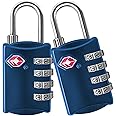 Desired Tools TSA Locks for Luggage, 2-Pc Durable Steel Padlock, Keyless Easy to Read 4-Digit Combination Lock for Backpacks,